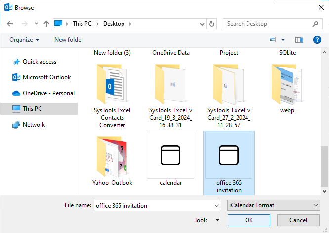 selecting file
