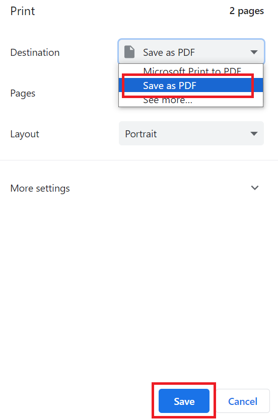 Save as PDF