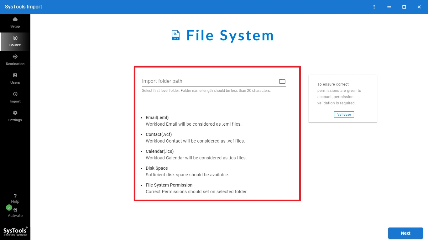 specify the folder path