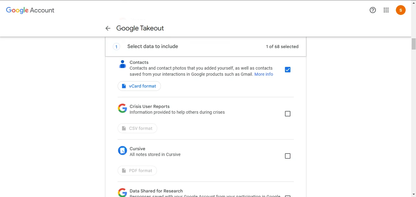 Use Google Takeout